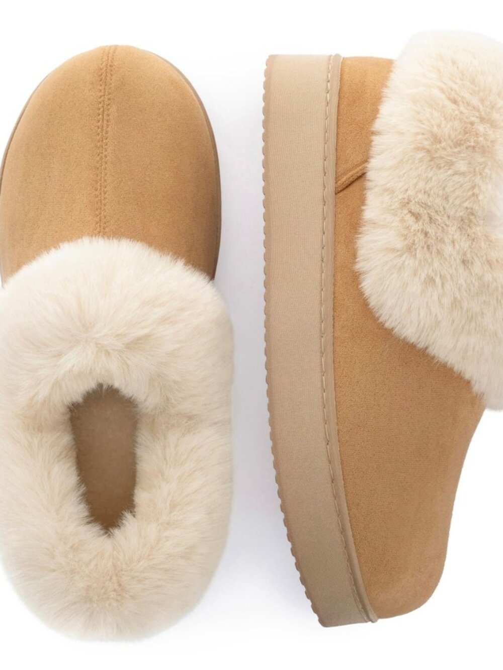 Women’s Fuzzy Microsuede Slippers Indoor Outdoor